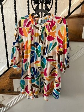 NWT New Tabitha Brown women’s floral tropical print tunic dress coverup size M